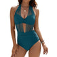 ✨👙 Biquíni feminino cintura alta com controle de barriga e design elegante em V