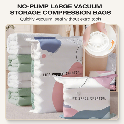🧳 Saco de vácuo sem bomba – economize até 80% de espaço em segundos