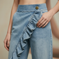 ✨👖 Calça jeans feminina cintura alta pernas largas confortável e elegante