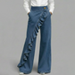 ✨👖 Calça jeans feminina cintura alta pernas largas confortável e elegante