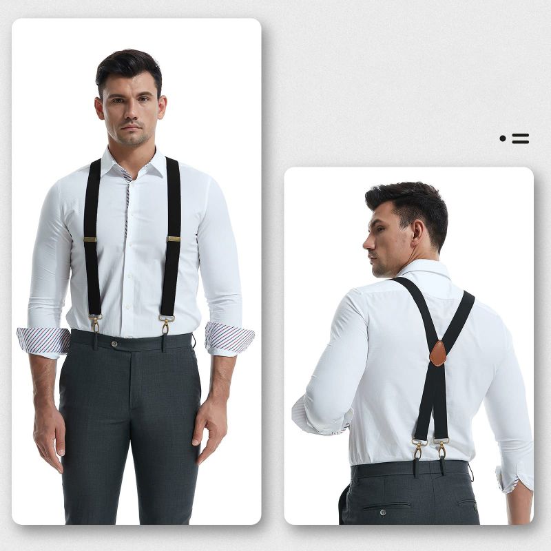 🎩🧷 Suspensório ajustável em X – estilo vintage com conforto e suporte o dia todo