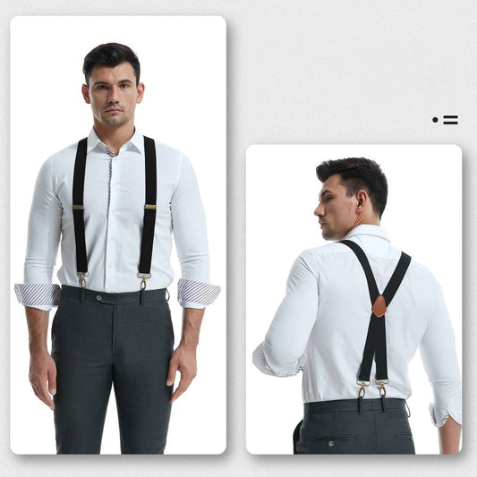 🎩🧷 Suspensório ajustável em X – estilo vintage com conforto e suporte o dia todo