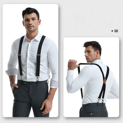 🎩🧷 Suspensório ajustável em X – estilo vintage com conforto e suporte o dia todo