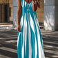 👗 Vestido longo listrado feminino – elegância fluida e silhueta que valoriza o corpo