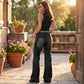 📢📢50% de desconto!! ⏰Calça jeans feminina estilo retrô boca de sino com bolsos