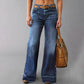 📢📢50% de desconto!! ⏰Calça jeans feminina estilo retrô boca de sino com bolsos