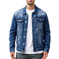 🔥 50% OFF HOJE! ✨ Jaqueta jeans masculina casual com lavagem vintage e efeito desgastado