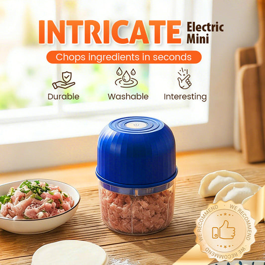 🔪⚡ Mini processador elétrico USB – pique alimentos em segundos sem esforço