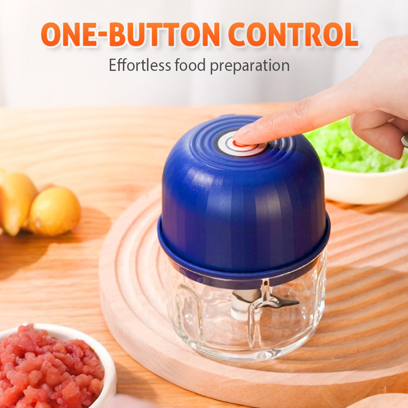 🔪⚡ Mini processador elétrico USB – pique alimentos em segundos sem esforço