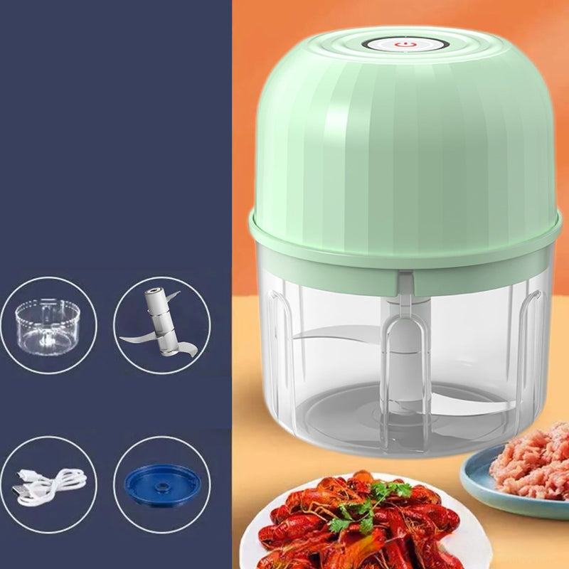 🔪⚡ Mini processador elétrico USB – pique alimentos em segundos sem esforço
