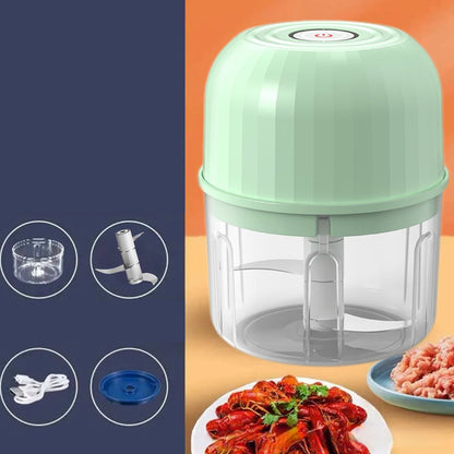 🔪⚡ Mini processador elétrico USB – pique alimentos em segundos sem esforço