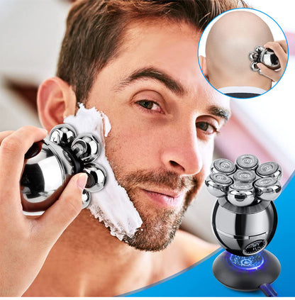 💪Conjunto de Barbeador Flutuante 7D | 5 em 1 Multifuncional⚡ Carregamento sem fio + Indicador de bateria LED🚿 Uso seco/molhado · Lavável🪐 Portátil para viagens