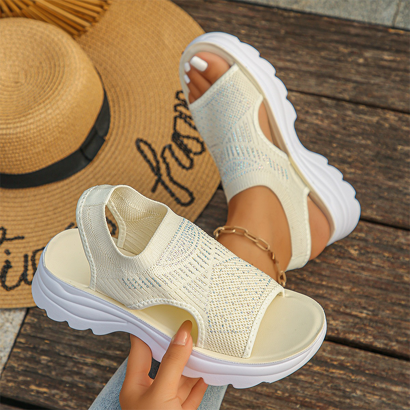 👡✨ Sandálias femininas de malha ultraleves com plataforma confortável para o dia todo