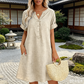 ✨👗 Vestido túnica feminino decote em V com bolsos confortável e respirável