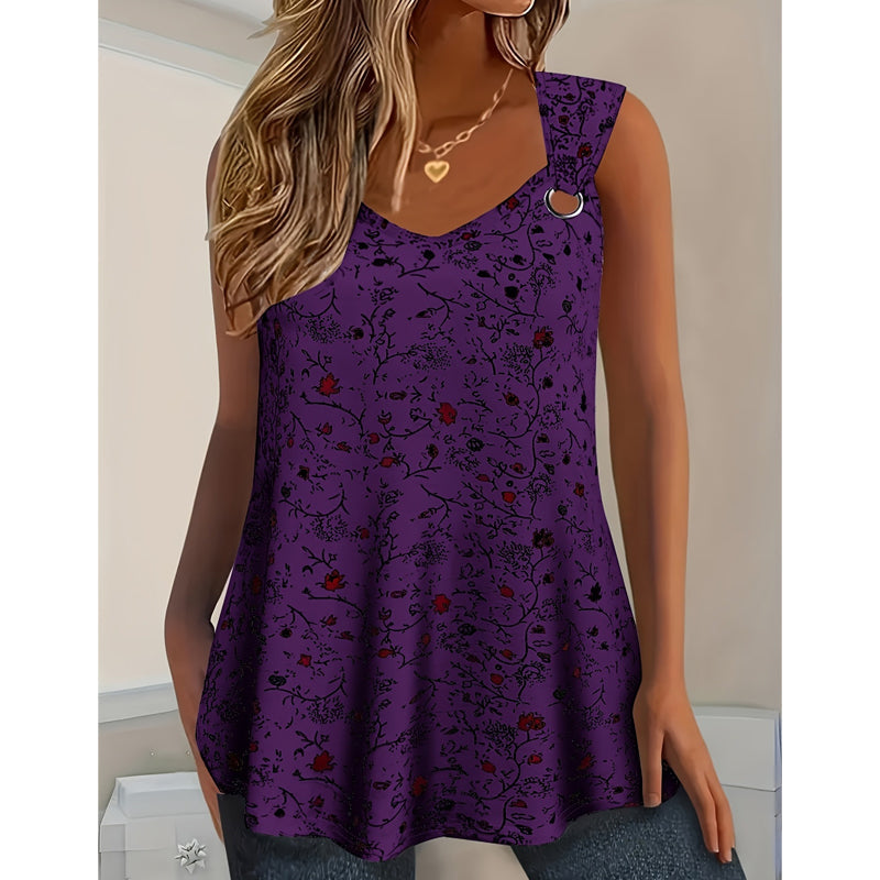 🌸👚 Regata feminina floral plus size – leve, elegante e perfeita para o verão