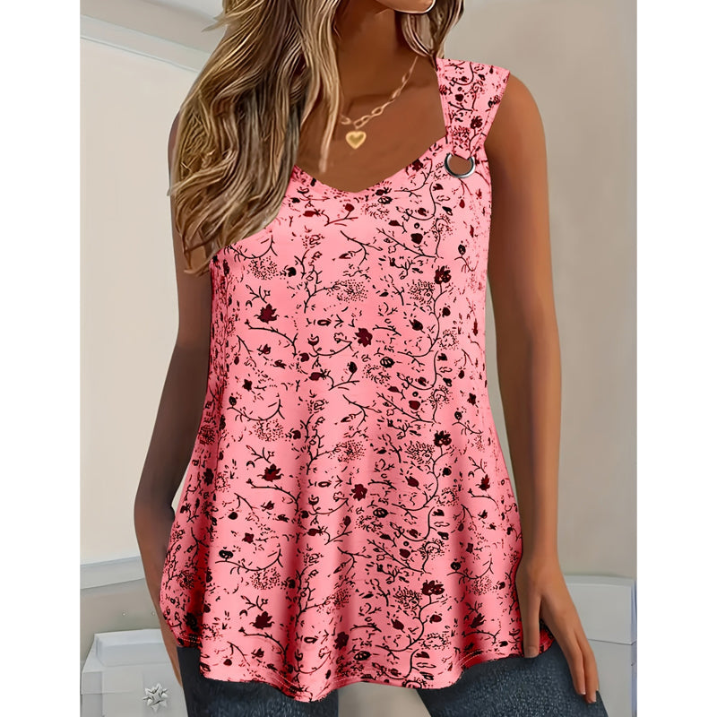 🌸👚 Regata feminina floral plus size – leve, elegante e perfeita para o verão