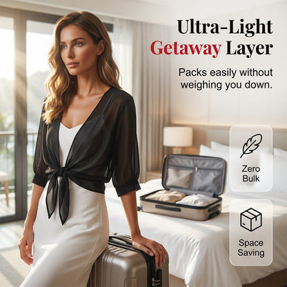 ✨👗 Cardigã cropped transparente feminino – leve, elegante e estiloso para o verão