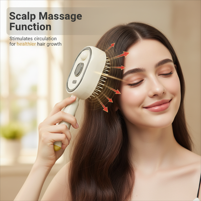 ✨💆‍♀️ Escova elétrica com spray e massagem – desembaraça e nutre o cabelo