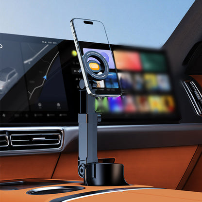 📱🚗 Suporte magnético para carro no porta-copos – estável e ajustável 360°