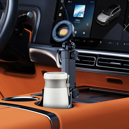 📱🚗 Suporte magnético para carro no porta-copos – estável e ajustável 360°