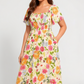 🌸👗 Vestido midi floral elegante com decote quadrado e bolsos – leve e feminino
