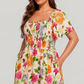 🌸👗 Vestido midi floral elegante com decote quadrado e bolsos – leve e feminino