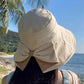 👒☀️ Chapéu feminino de aba larga proteção solar UV elegante e dobrável