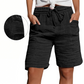 🩳✨ Shorts feminino de cintura alta com cordão ajustável e bolsos para conforto diário