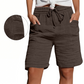 🩳✨ Shorts feminino de cintura alta com cordão ajustável e bolsos para conforto diário