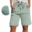 🩳✨ Shorts feminino de cintura alta com cordão ajustável e bolsos para conforto diário