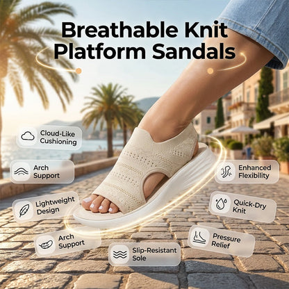 👡✨ Sandália feminina em malha respirável com plataforma leve e confortável para o verão