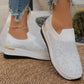 👟✨ Tênis feminino slip-on com strass — conforto, praticidade e elegância em cada passo