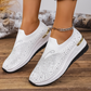 👟✨ Tênis slip-on feminino com strass brilhante e sola plataforma confortável