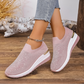 👟✨ Tênis slip-on feminino com strass brilhante e sola plataforma confortável