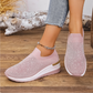 👟✨ Tênis slip-on feminino com strass brilhante e sola plataforma confortável