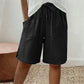 🩳✨ Shorts feminino de verão com cintura ajustável e detalhe elegante de botões laterais