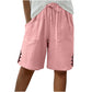 🩳✨ Shorts feminino de verão com cintura ajustável e detalhe elegante de botões laterais