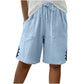 🩳✨ Shorts feminino de verão com cintura ajustável e detalhe elegante de botões laterais
