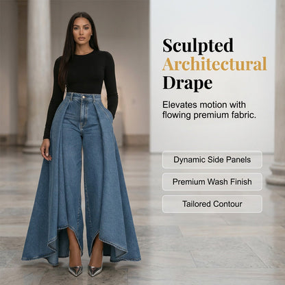 👖✨ Calça jeans de cintura alta e perna larga que alonga a silhueta e valoriza seu estilo com elegância