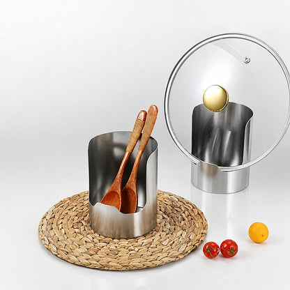 🍳🧑‍🍳 50% DE DESCONTO! Porta Utensílios de Cozinha Multifuncional – Acomoda tampas de panelas, espátulas e tábuas de corte. Aço inoxidável reforçado, economiza espaço. 🛡️✨
