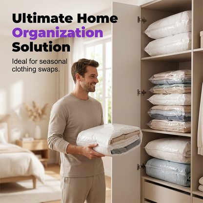 📦✨ Saco de compressão para roupas e edredons – economize até 80% de espaço no armário