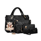 👜✨ Conjunto de 4 bolsas elegante e versátil para trabalho, viagens e uso diário