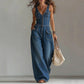 👗✨ Macacão feminino jeans com botões e pernas largas – elegante e confortável