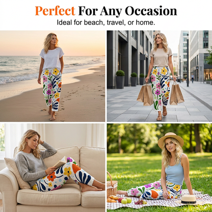 🌸👖 Calça curta floral leve e respirável perfeita para o verão e uso diário