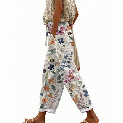 🌸👖 Calça curta floral leve e respirável perfeita para o verão e uso diário
