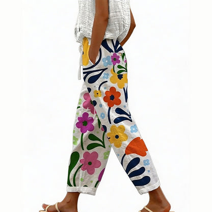 🌸👖 Calça curta floral leve e respirável perfeita para o verão e uso diário