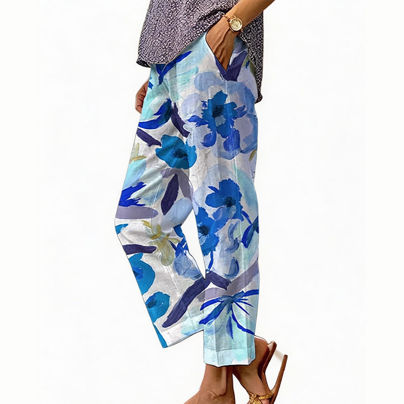 🌸👖 Calça curta floral leve e respirável perfeita para o verão e uso diário