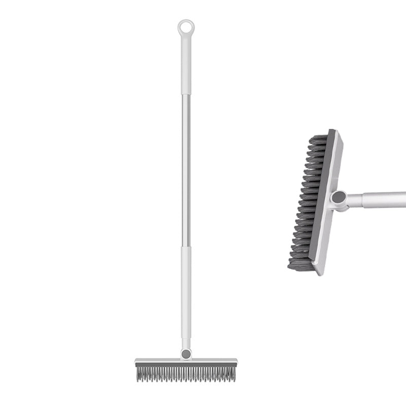 🧼✨ Escova de limpeza de piso 2 em 1 com cabo longo e rodo – limpeza fácil sem esforço