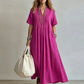 👗✨ Vestido maxi feminino com decote em V que valoriza a silhueta com elegância e conforto