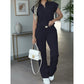 ✨👗 Conjunto feminino elegante de duas peças com calça pantalona sofisticada e confortável
